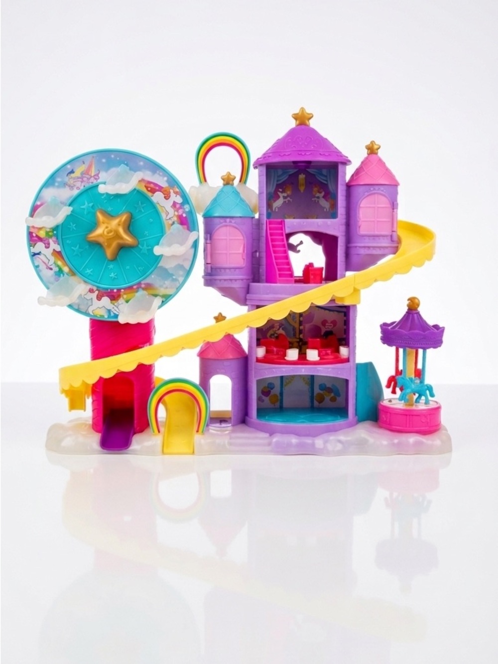 Polly Pocket Rainbow Funland Theme Park Playset With 3 Dolls